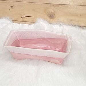 Pink pottery flower planter pot